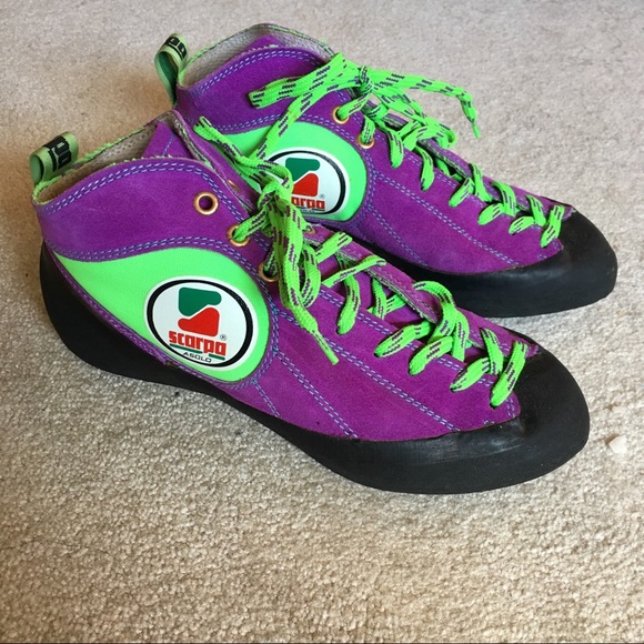 Scarpa Shoes - Scarpa Isolo Rock Climbing Shoes Lime Purple 38.5